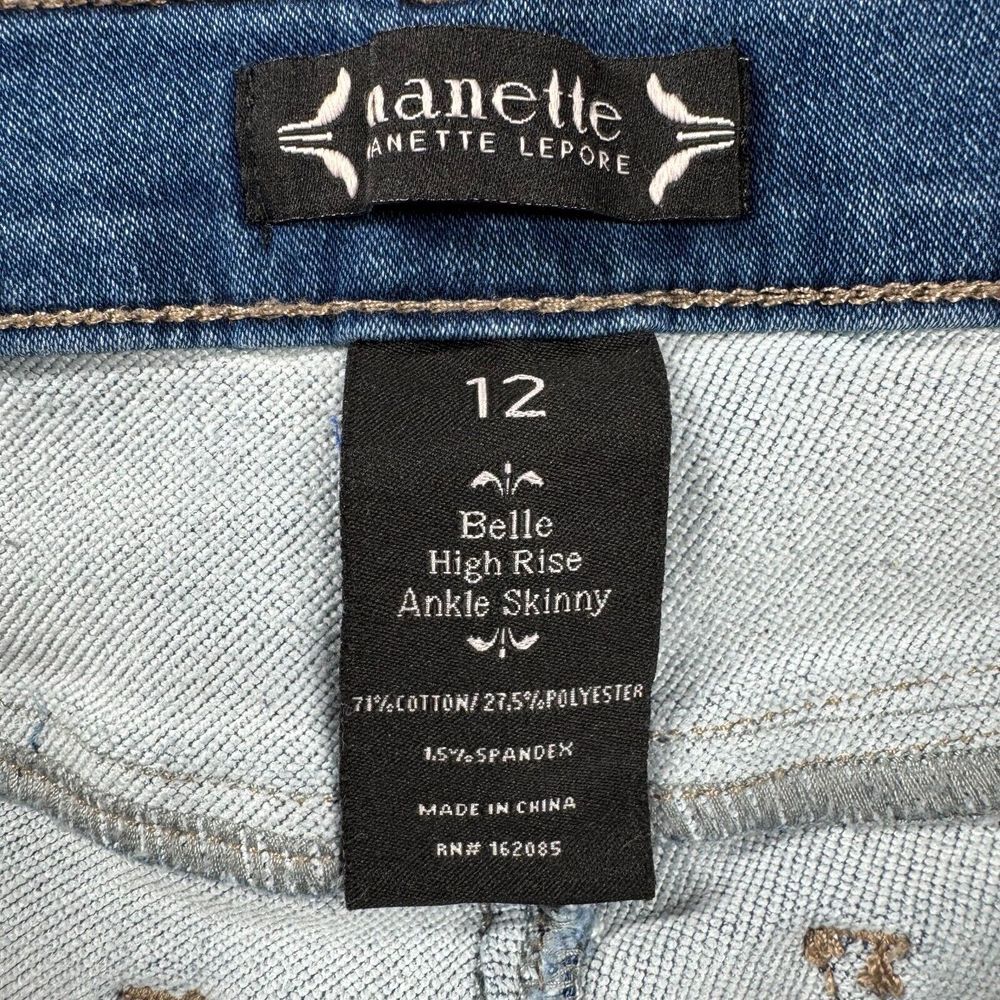 Nanette Lepore Jeans Womens 12 Belle High Rise Skinny Denim Ankle Patch Pockets - Picture 3 of 11